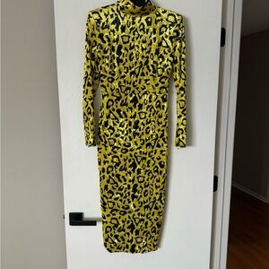 Yellow Leopard Print Dress